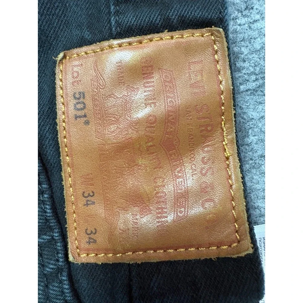 Levis 501 Mens Jeans Premium Black 34 x 34 Denim